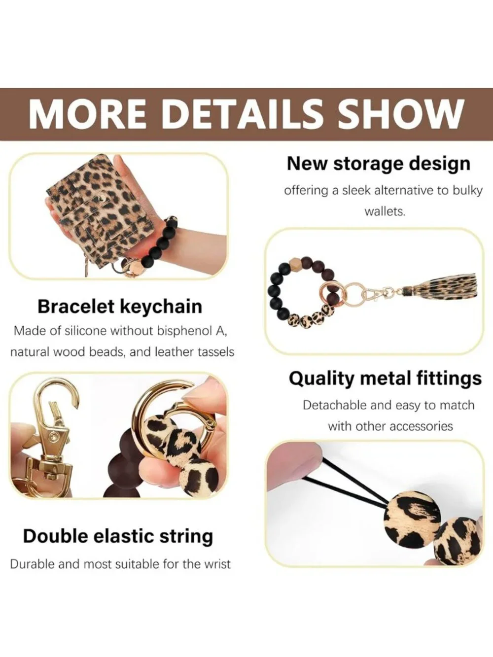 Chic RFID Wristlet Wallet for Women with Beaded Strap - Stylish Keychain